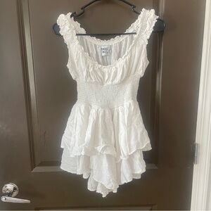 Princess Polly The Love Galore White Ruffled Romper Size 4